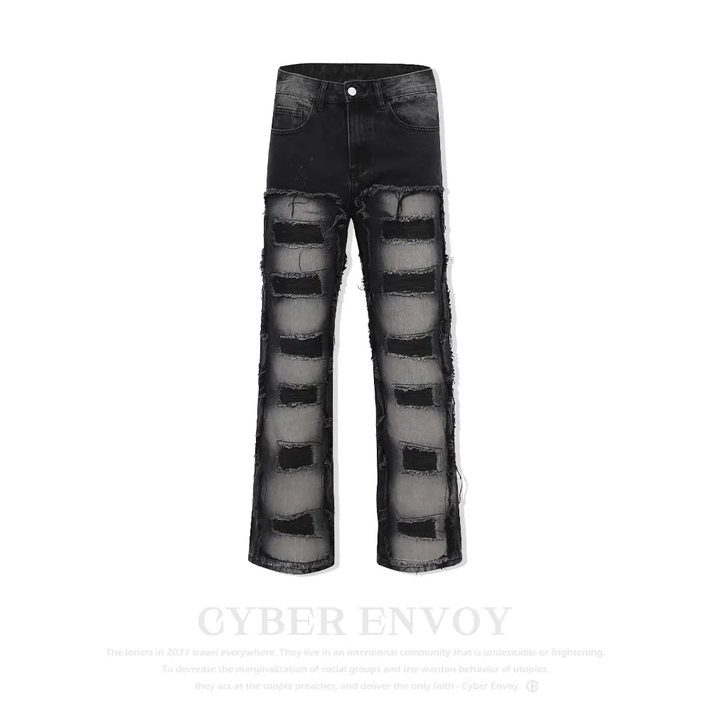 CE | American High Street Gradient Hole Jeans