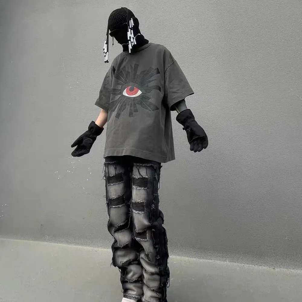 CE | American High Street Gradient Hole Jeans