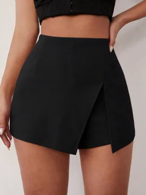 Cherry Vibes Skort Unicolor con Abertura | Moda en