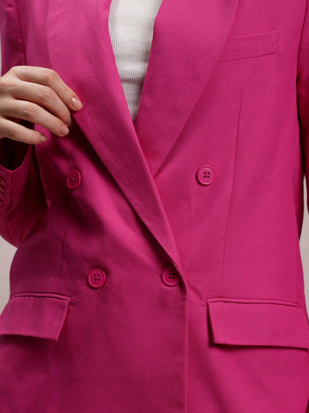 CHIC BY TOKYO TALKIES Notched Lapel Oversize Longline Double Breasted Blazers