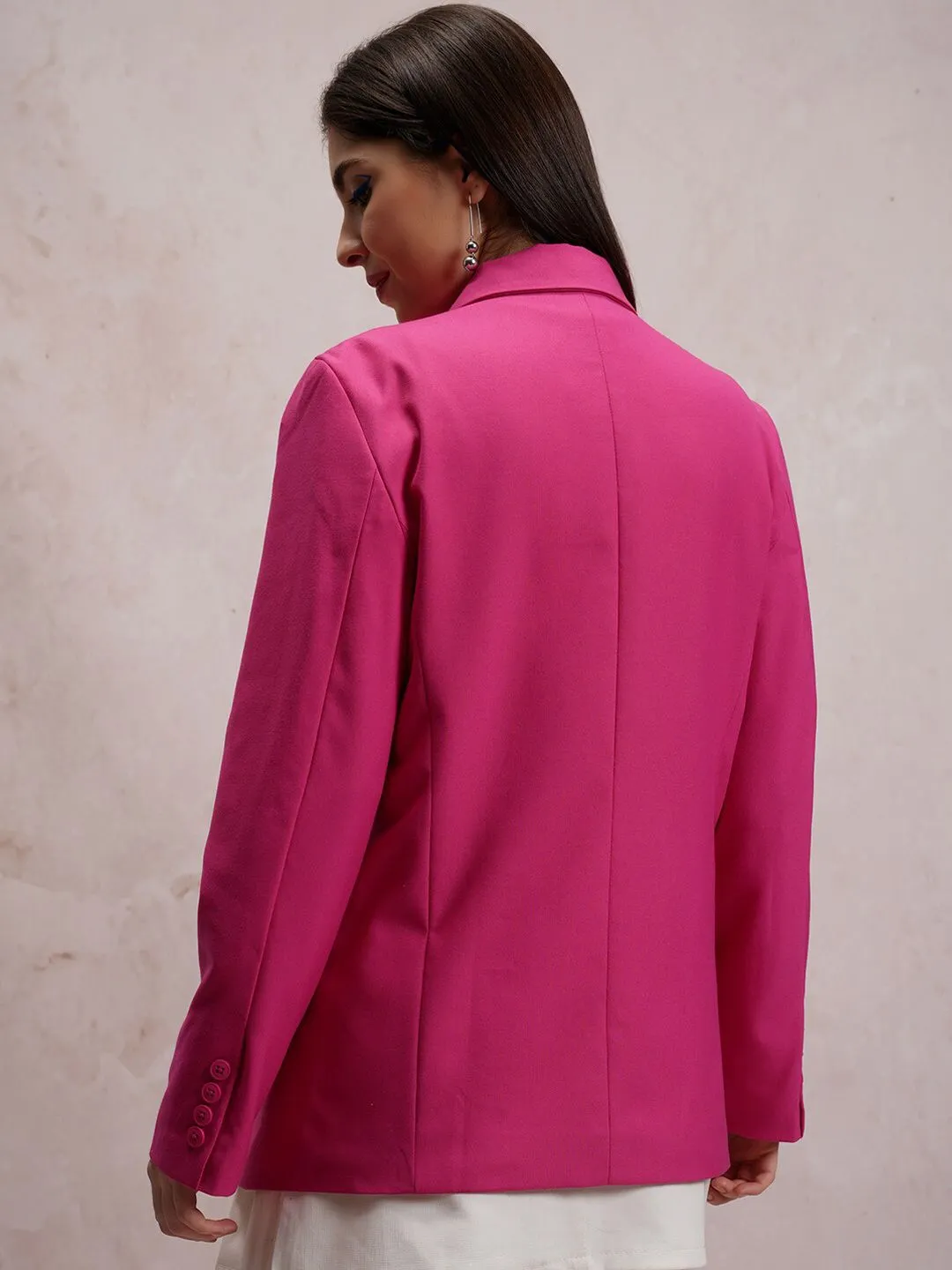 CHIC BY TOKYO TALKIES Notched Lapel Oversize Longline Double Breasted Blazers