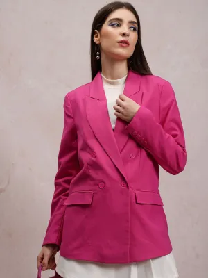 CHIC BY TOKYO TALKIES Notched Lapel Oversize Longline Double Breasted Blazers