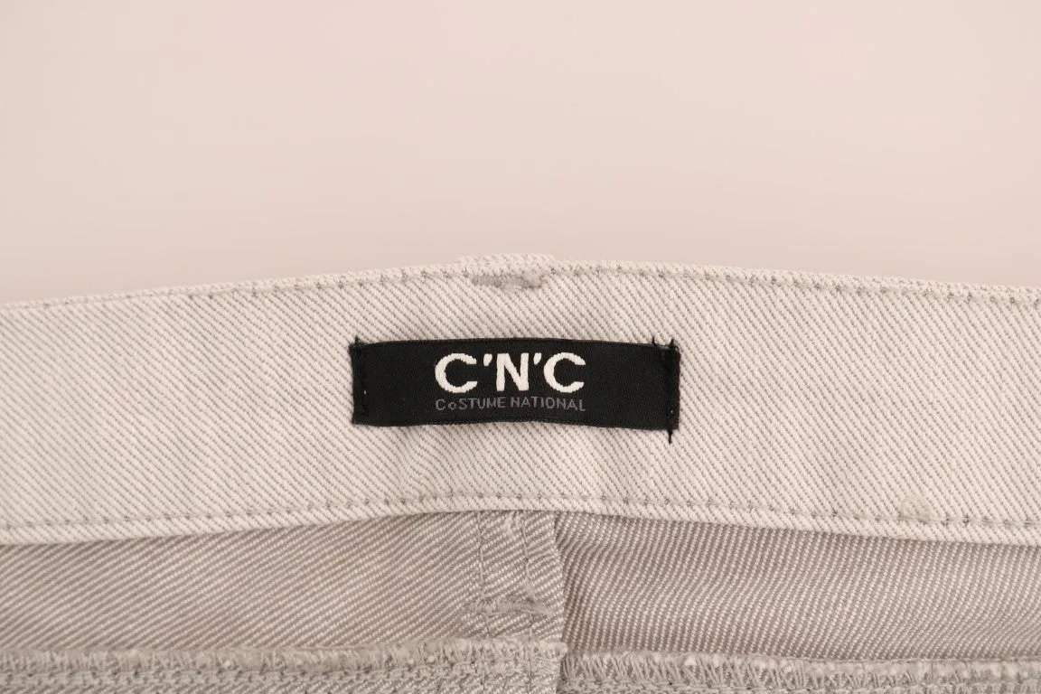 Chic White Slim-Fit Stretch Jeans