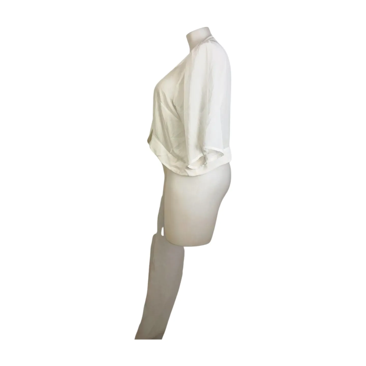 City Chic Sheer Ivory Open Bolero Jacket Size 24