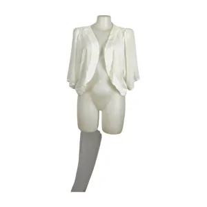 City Chic Sheer Ivory Open Bolero Jacket Size 24
