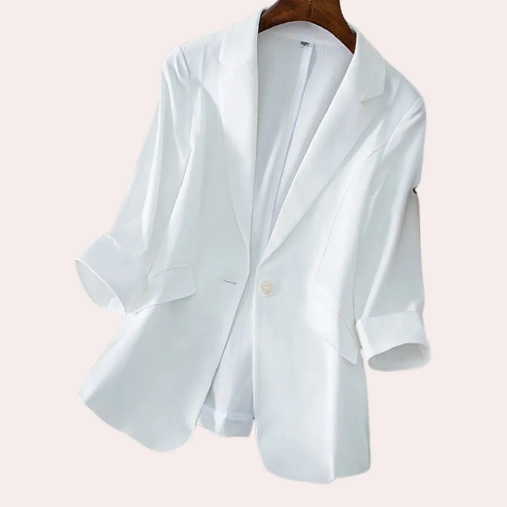 Clarke | Blazer Chic à Manches avec Mélange de Coton pour Femmes