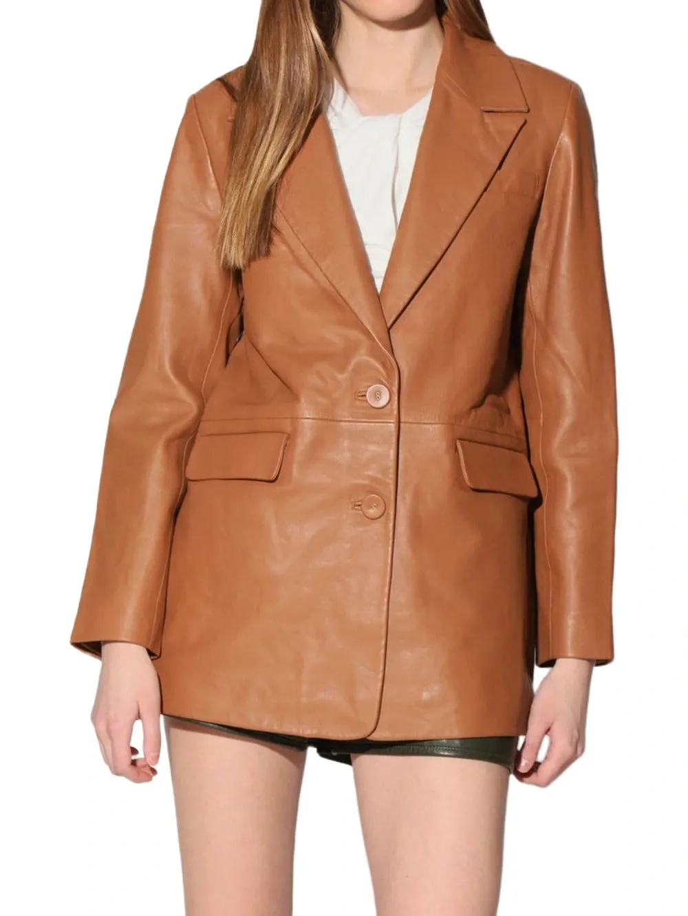 Classic Aura Leather Blazer for Women