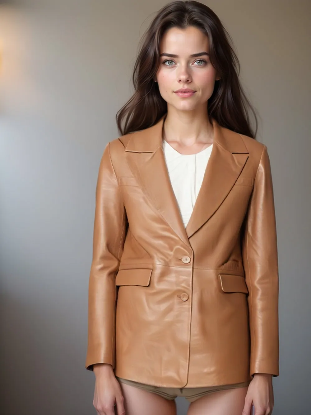 Classic Aura Leather Blazer for Women