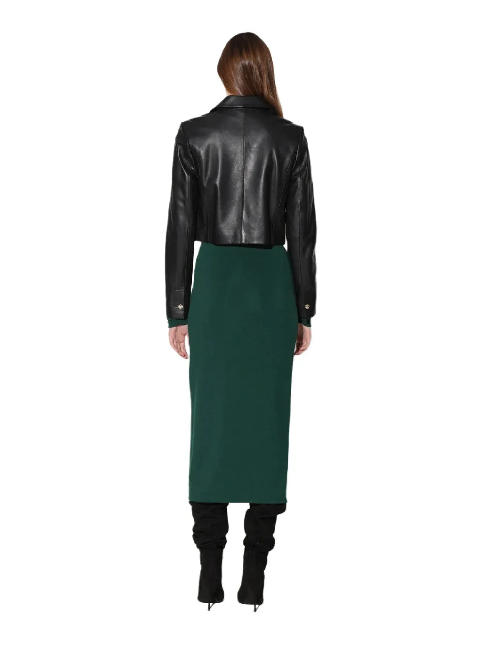 Classic Edge Leather Blazer for Women