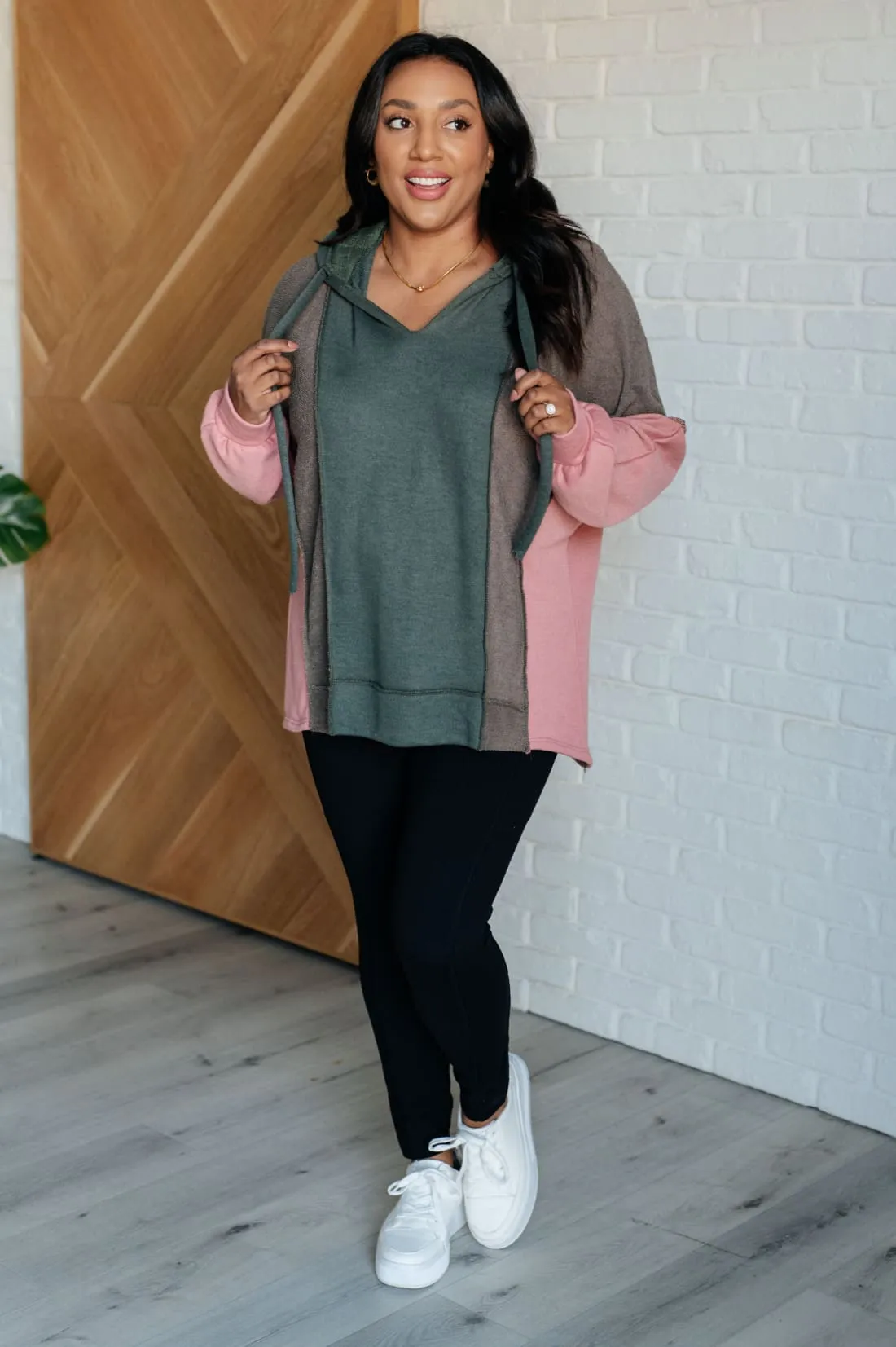 Color Block Hoodie in French Terry