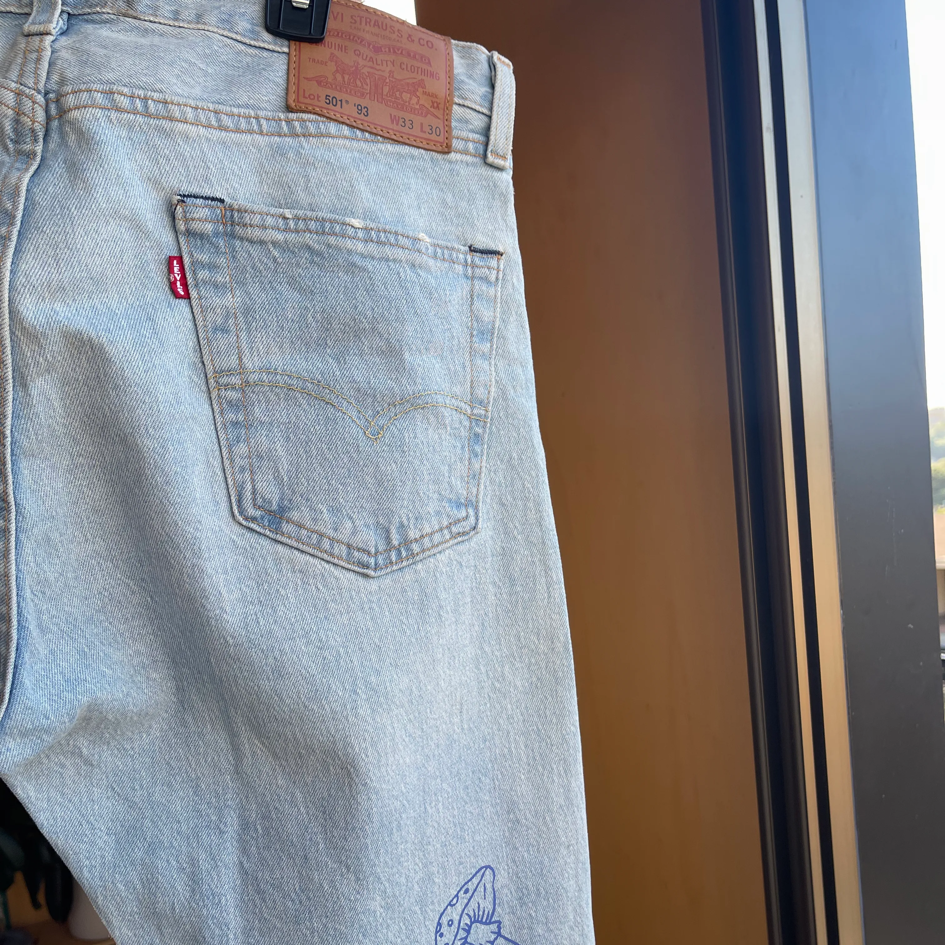 Custom Levi's Shroom Application Denim Jeans (W33 L30)