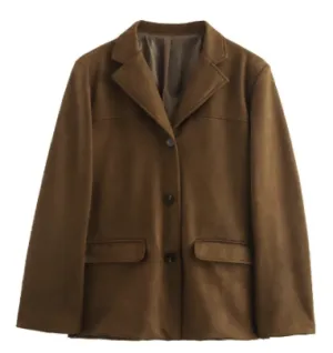 Damen-Blazer aus Wildleder im Vintage-Stil von WOLFFMODE – elegant und klassisch