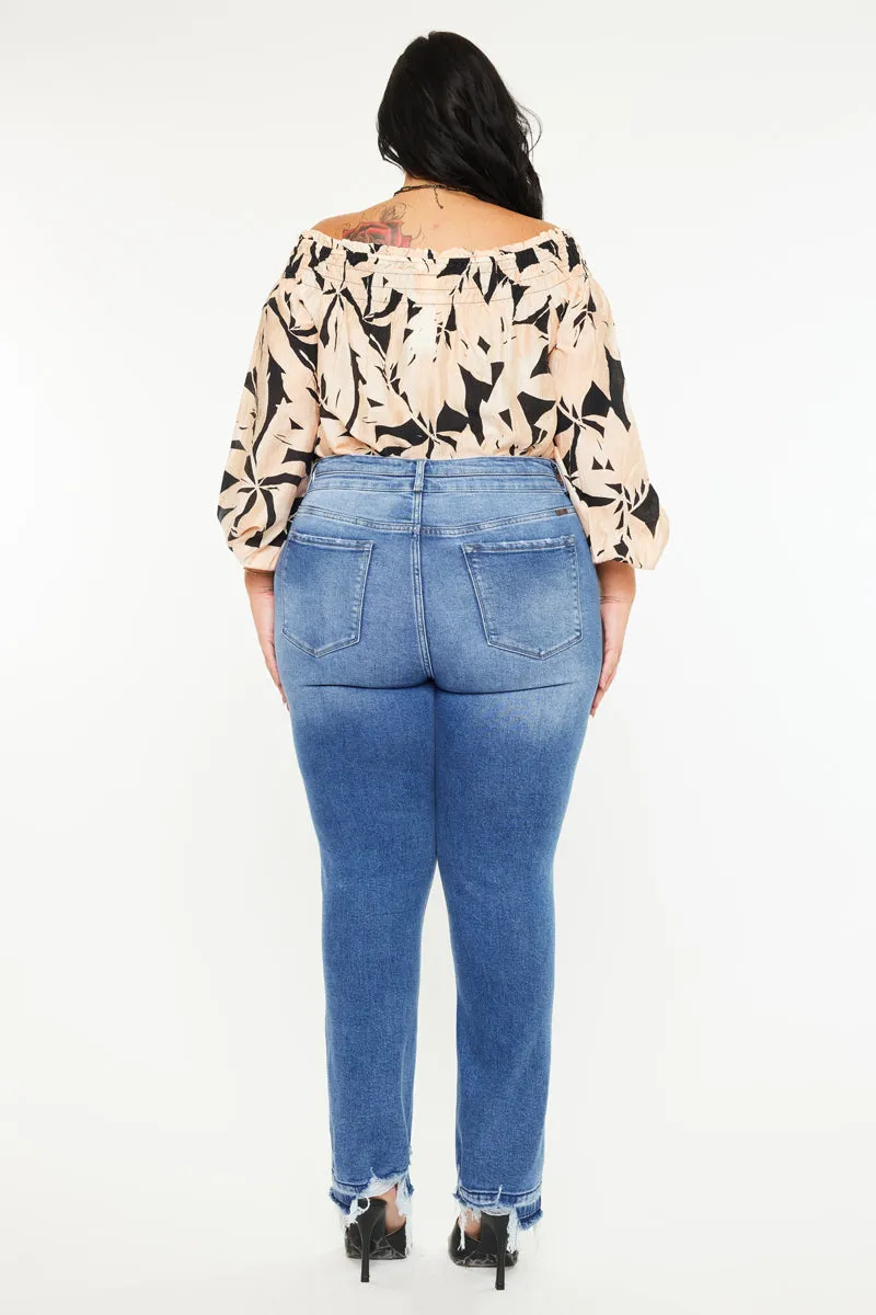 Damila High Rise Slim Straight Jeans (Plus Size)