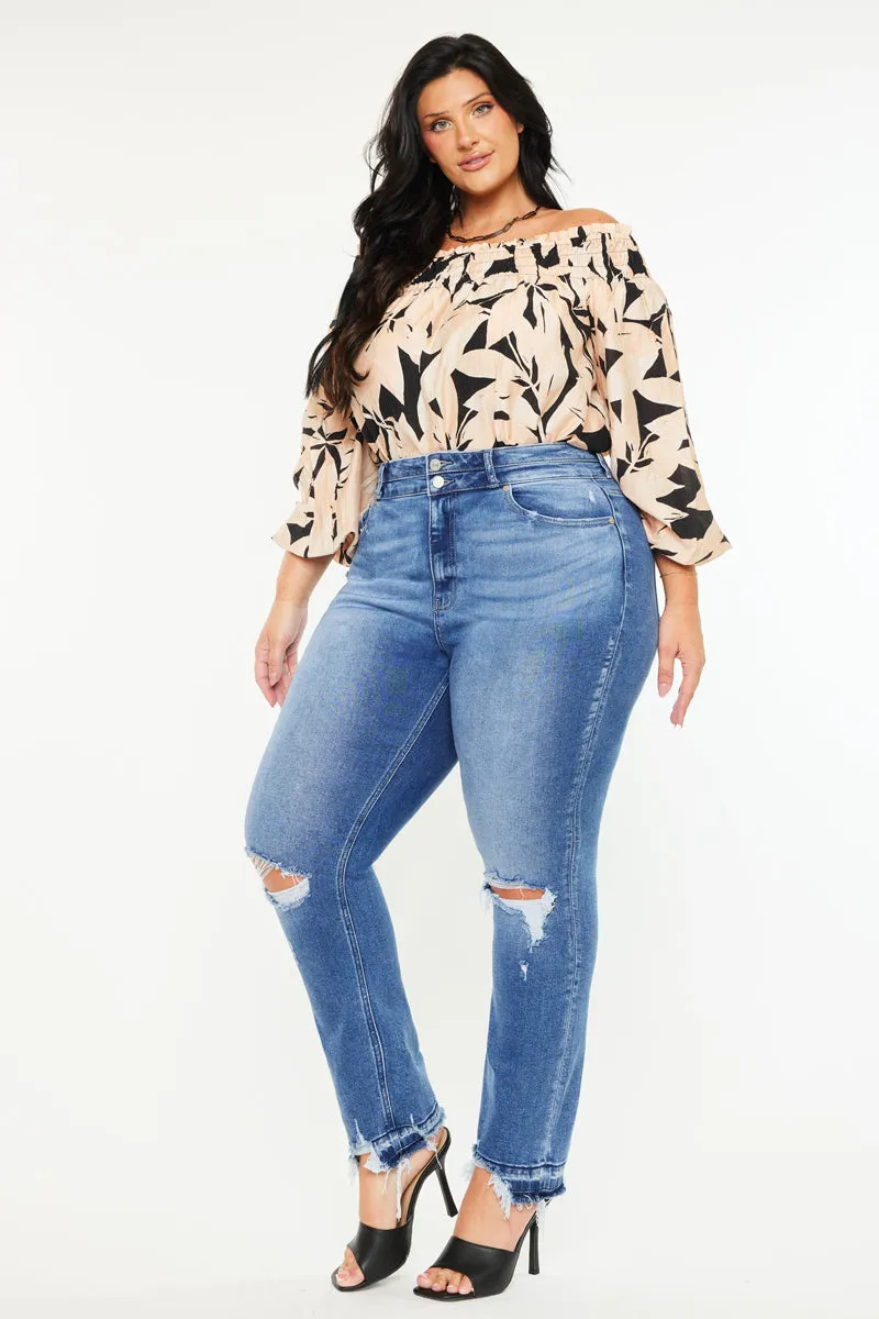 Damila High Rise Slim Straight Jeans (Plus Size)