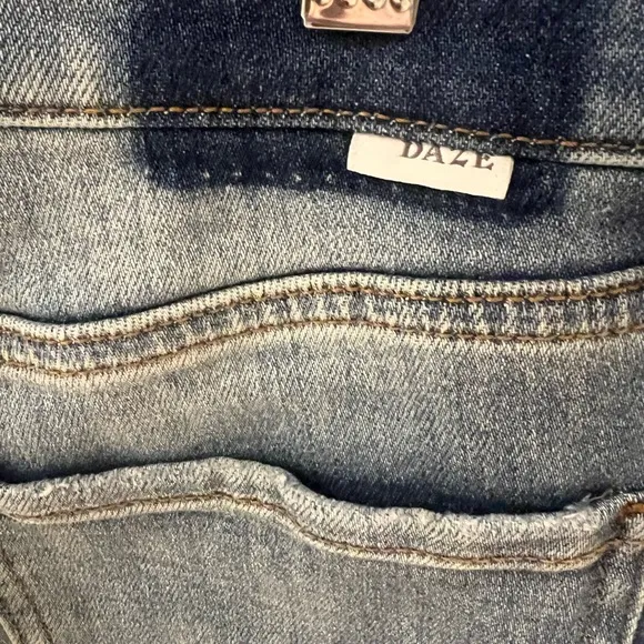 Daze Shy Girl High Waist Raw Hem Crop Flare Jeans