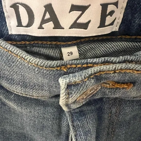 Daze Shy Girl High Waist Raw Hem Crop Flare Jeans