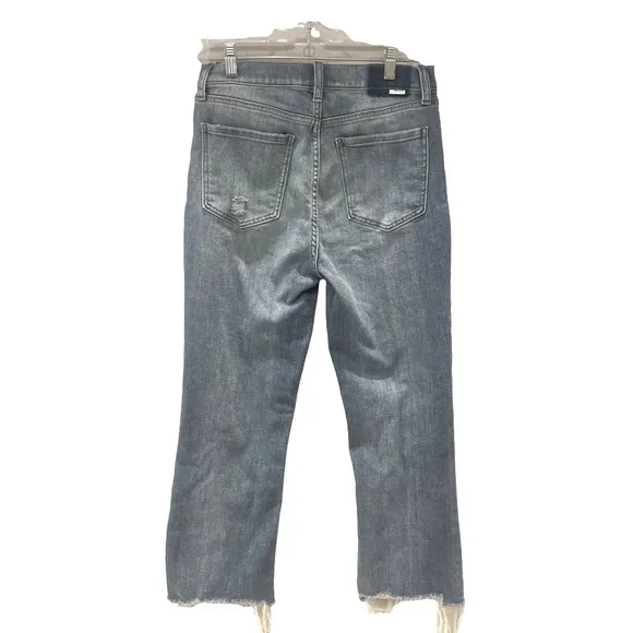 Daze Shy Girl High Waist Raw Hem Crop Flare Jeans
