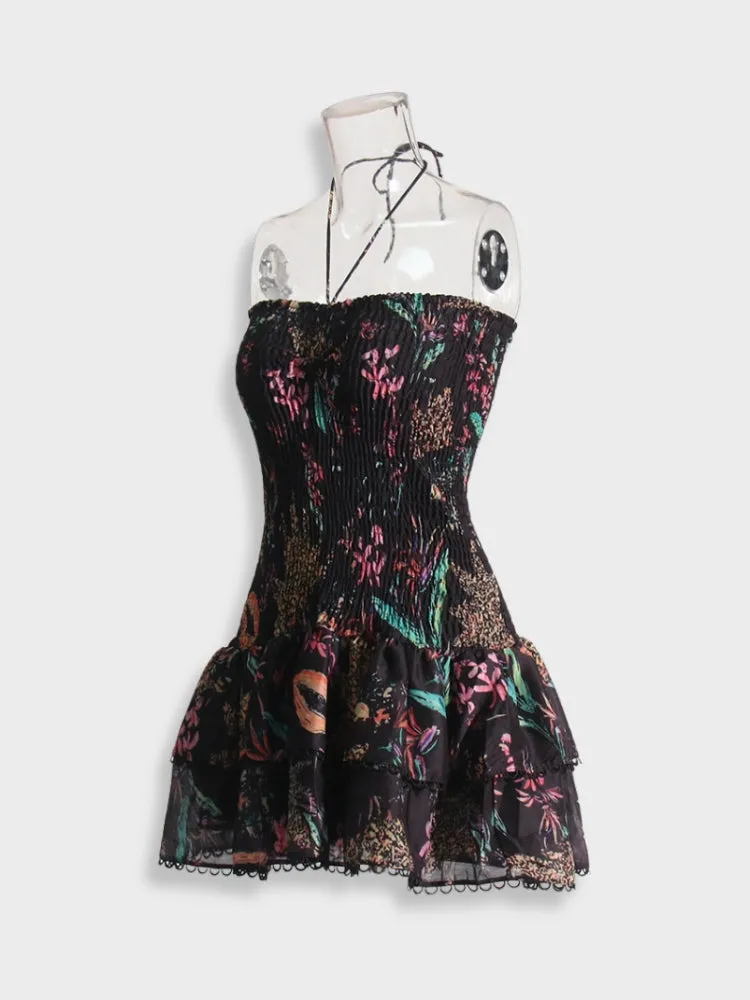 DCRB Flowerprint Strapless Dress