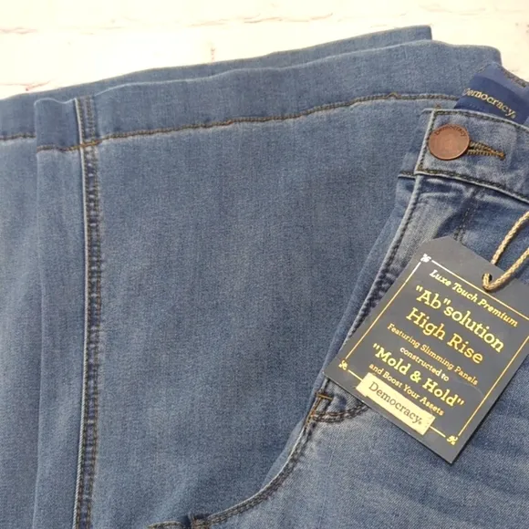 Democracy High Rise Luxe Touch Retro Flare Blue Jeans Size 12