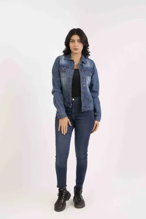 Denim Women Jacket Medium Wash