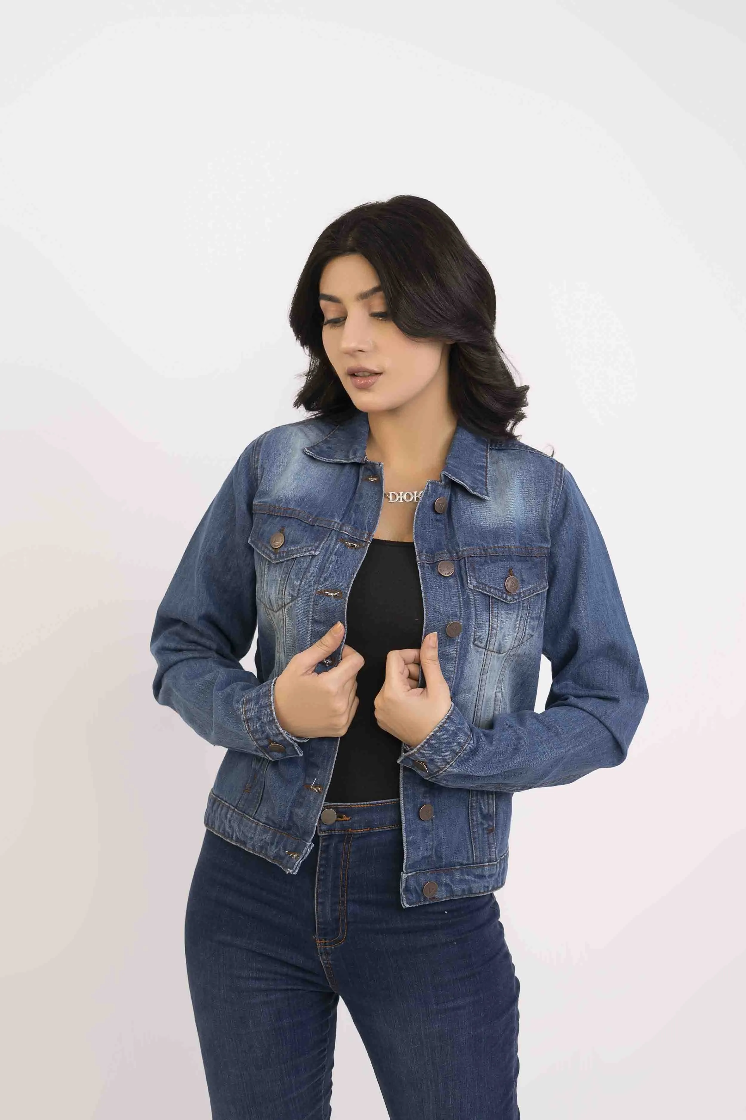 Denim Women Jacket Medium Wash