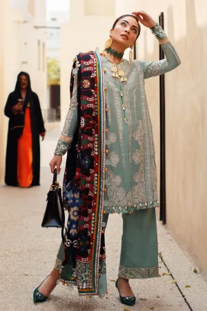Designer Sky Blue Salwar Kameez for Pakistani Eid Dress