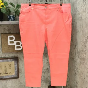 DG2 by Diane Gilman Virtual Stretch Skinny Jeans Coral Petite 24W