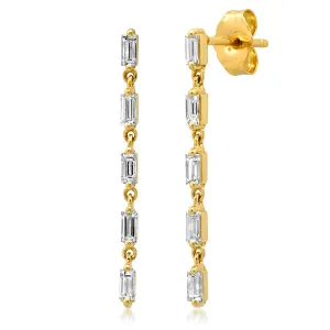 Diamond Baguette Strand Earrings
