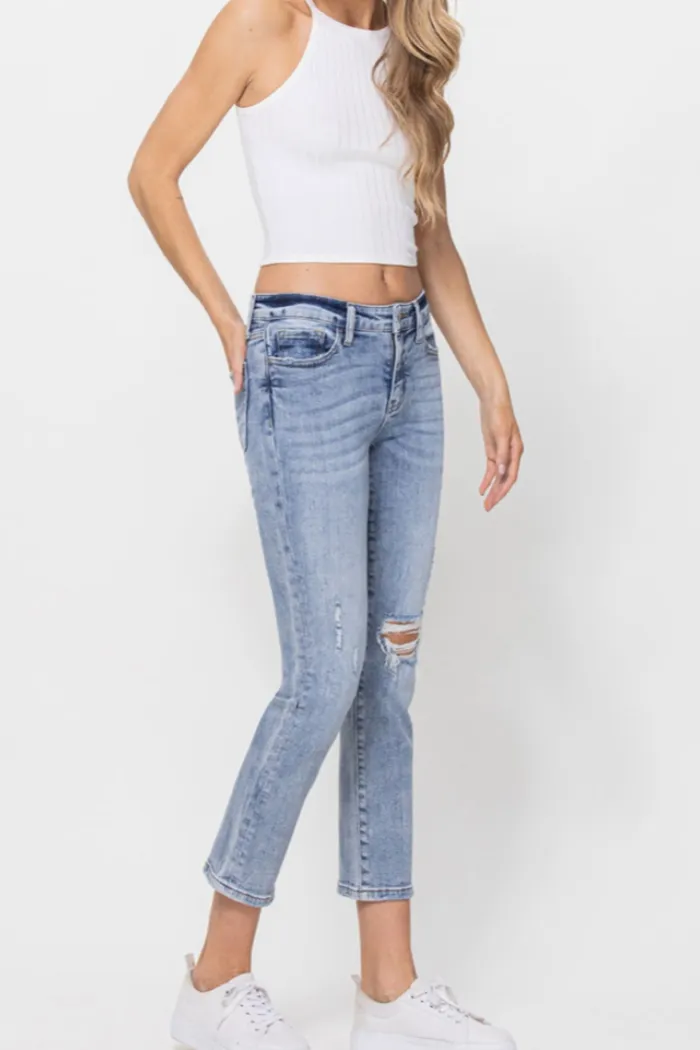 Distressed Cropped Jeans