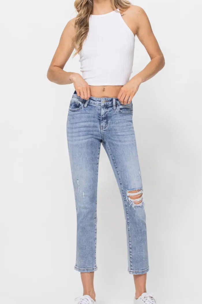 Distressed Cropped Jeans