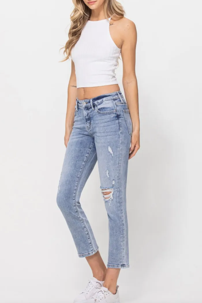 Distressed Cropped Jeans
