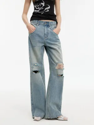 Distressed Denim Jeans