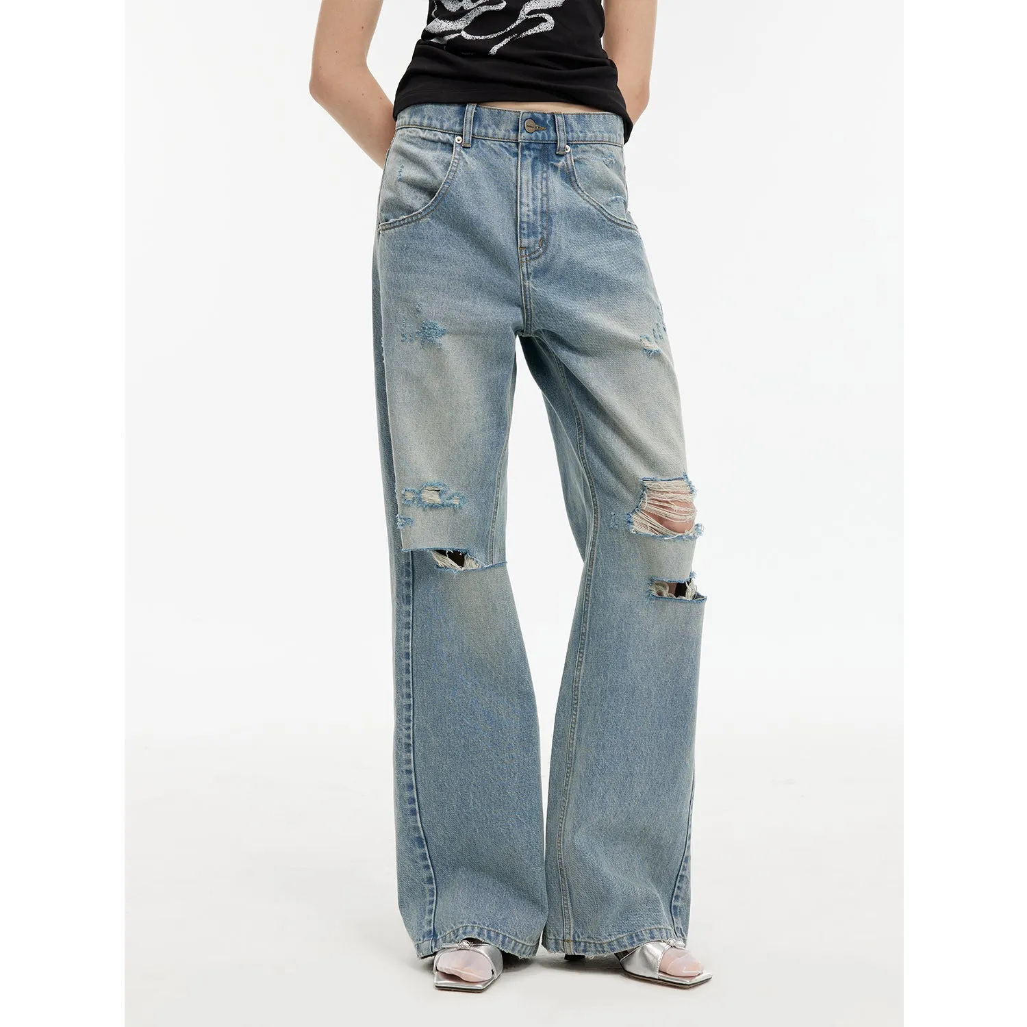 Distressed Denim Jeans