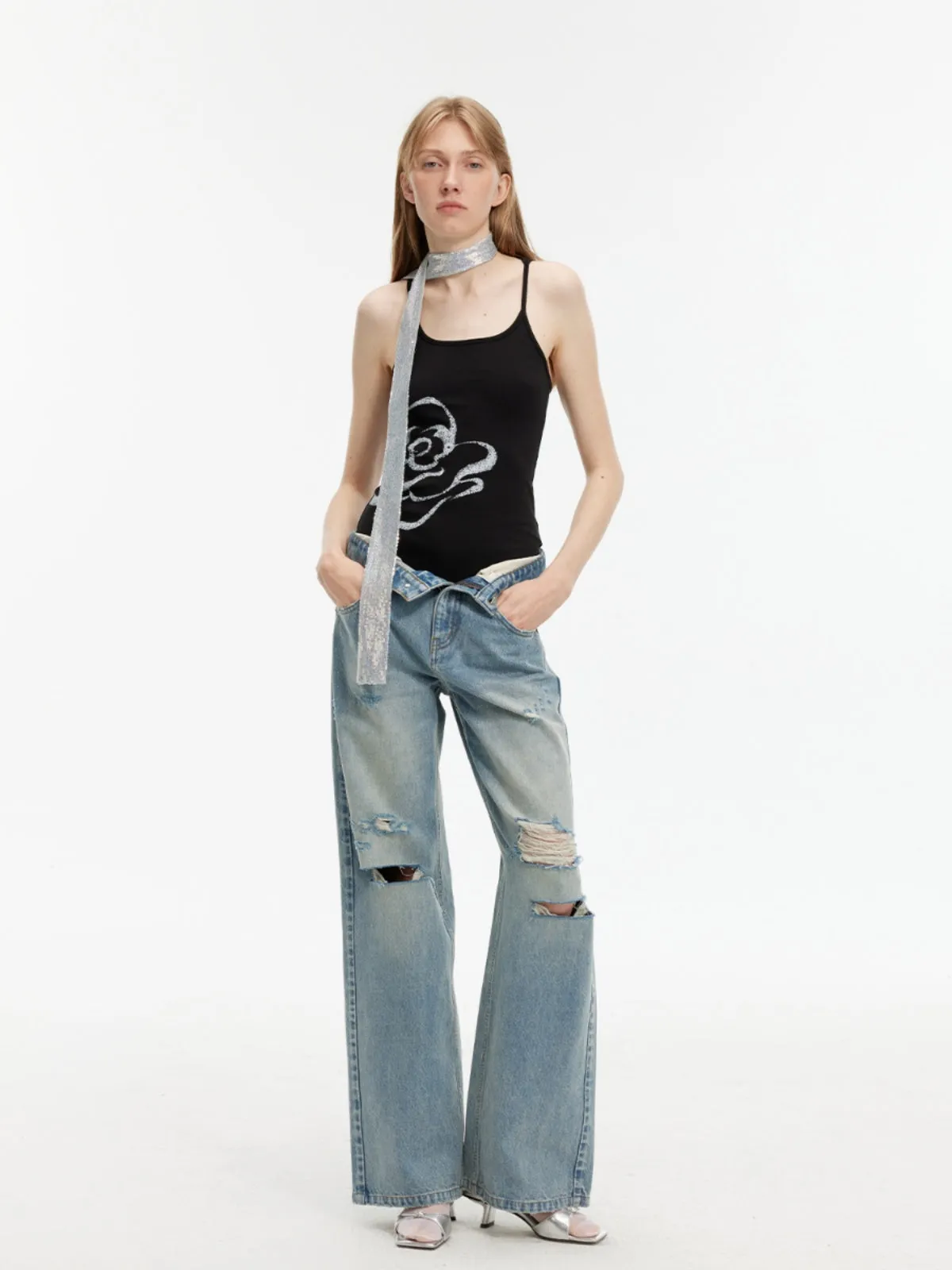Distressed Denim Jeans