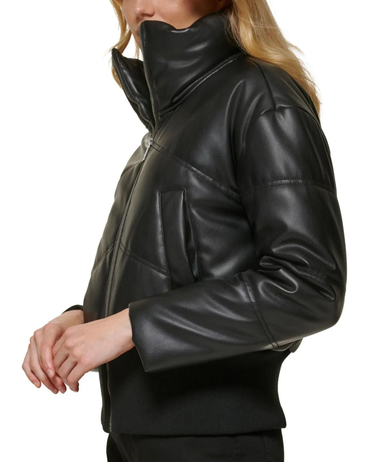 Dkny Jeans Women's Coated Stand-Collar Puffer Jacket E2HDGNVE