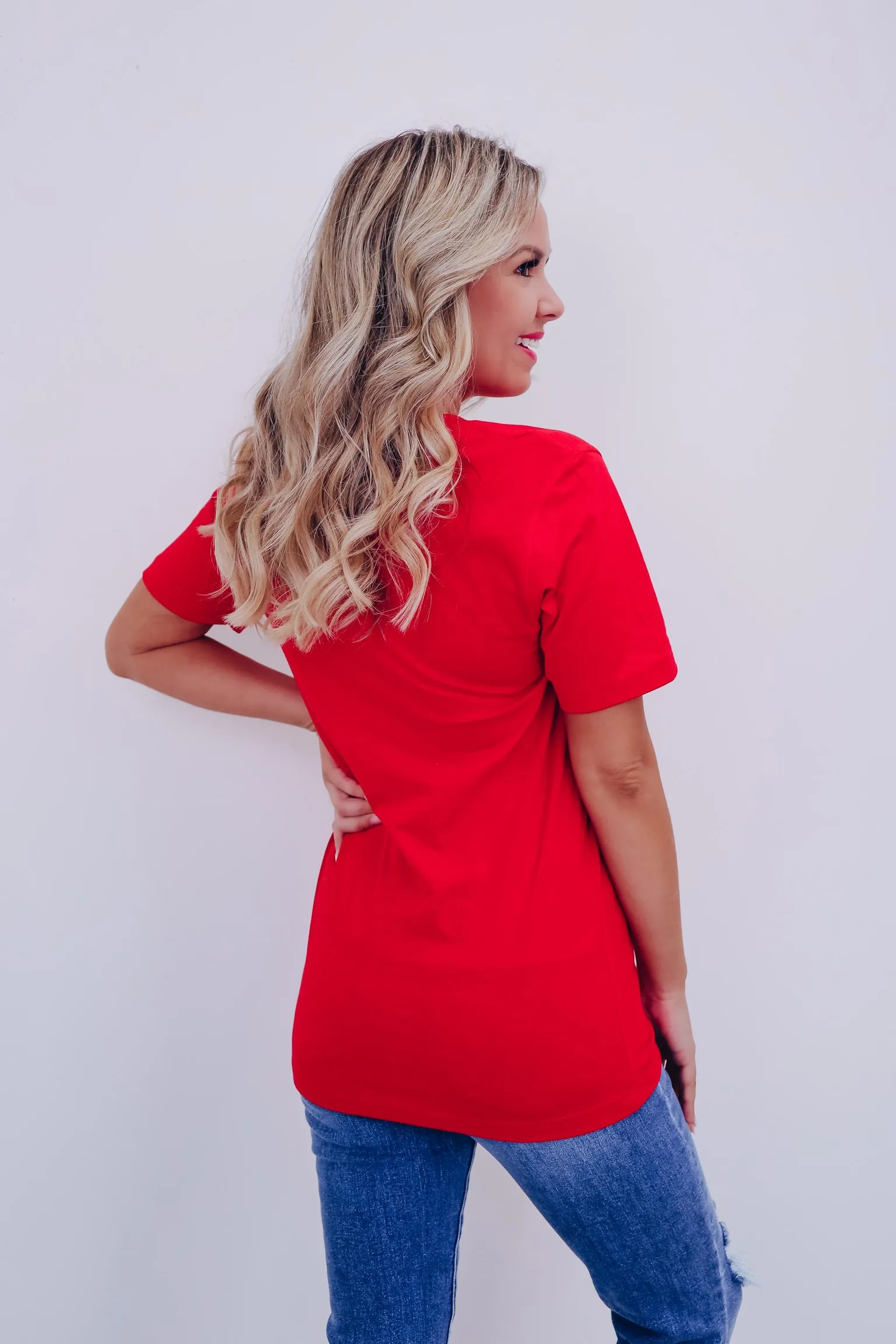 Don't Stop Believin' Graphic Tee - Red