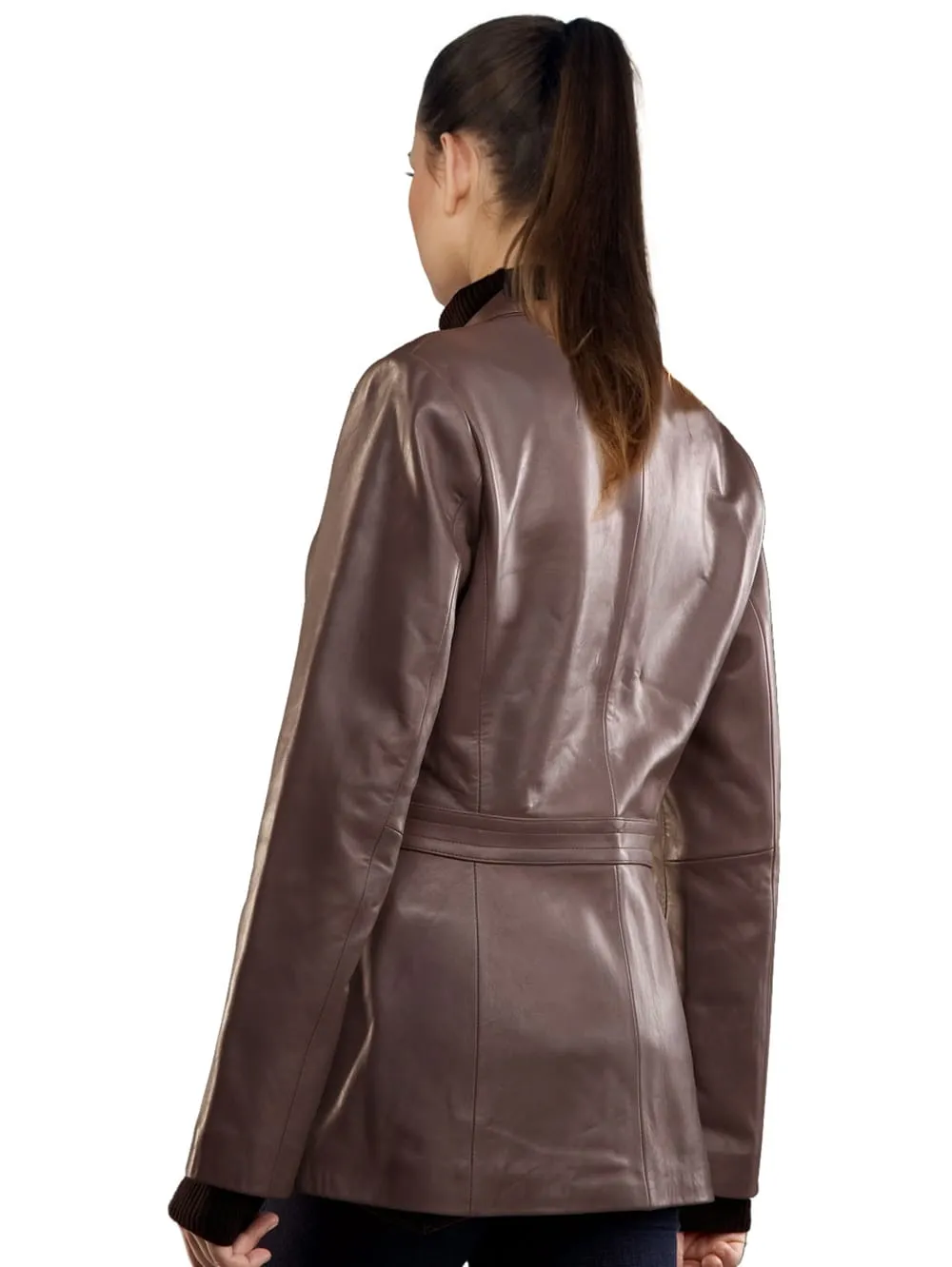Dynamic Elegance Corporate Leather Blazer for Women