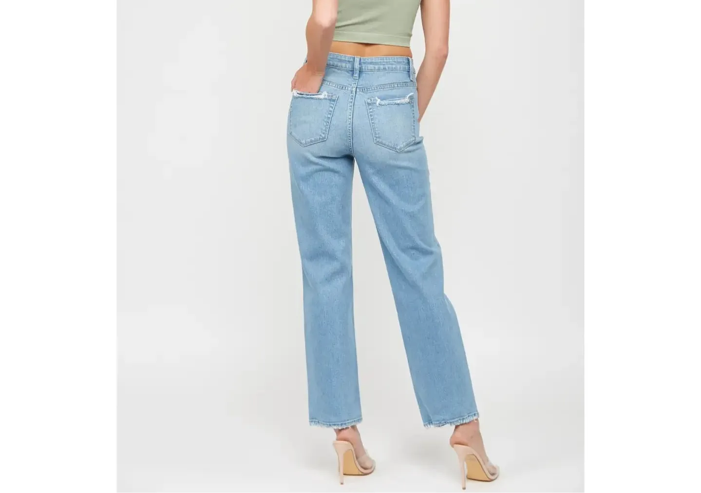 Easy Fit High Rise Baggy Straight Jeans
