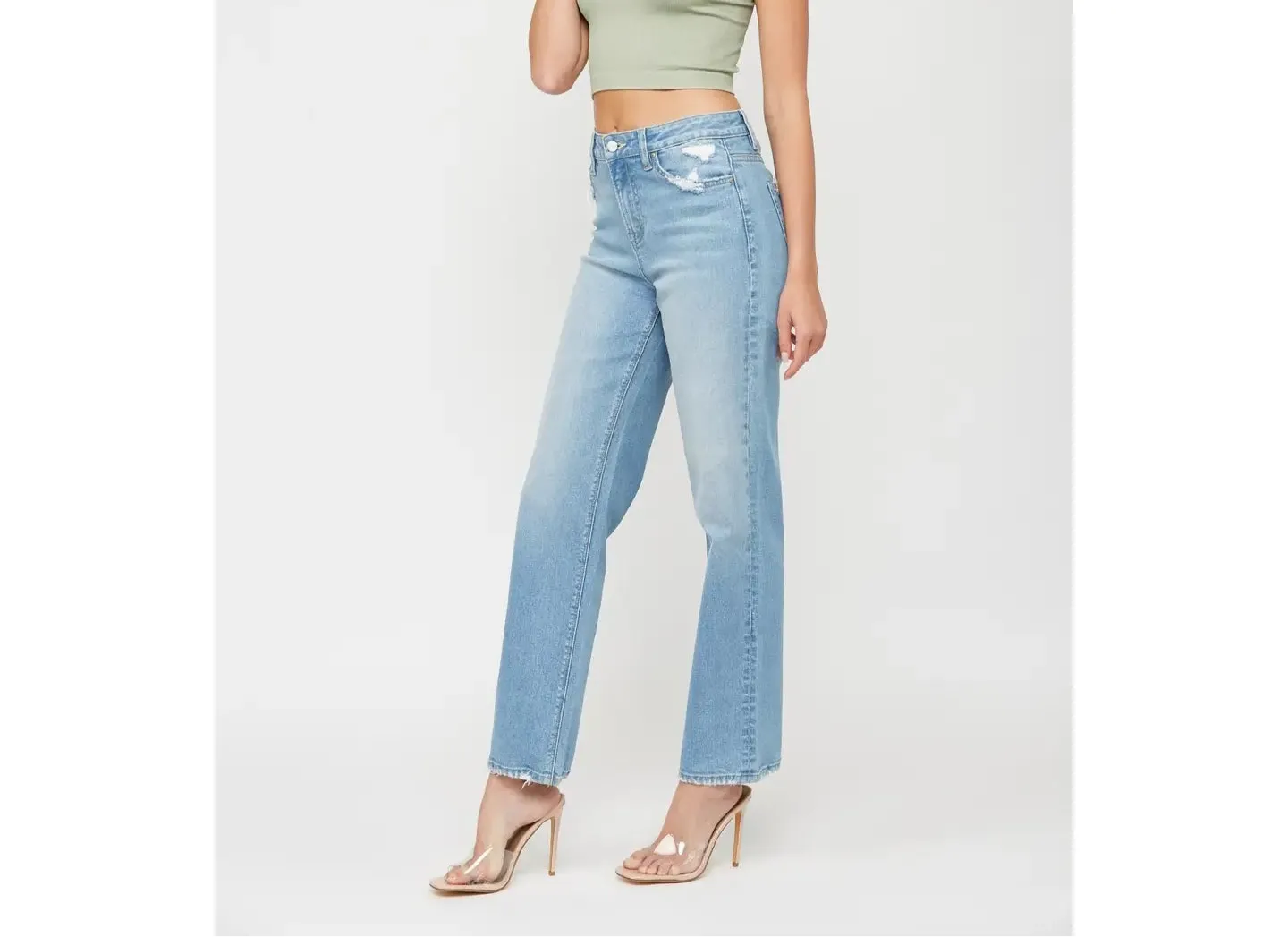 Easy Fit High Rise Baggy Straight Jeans