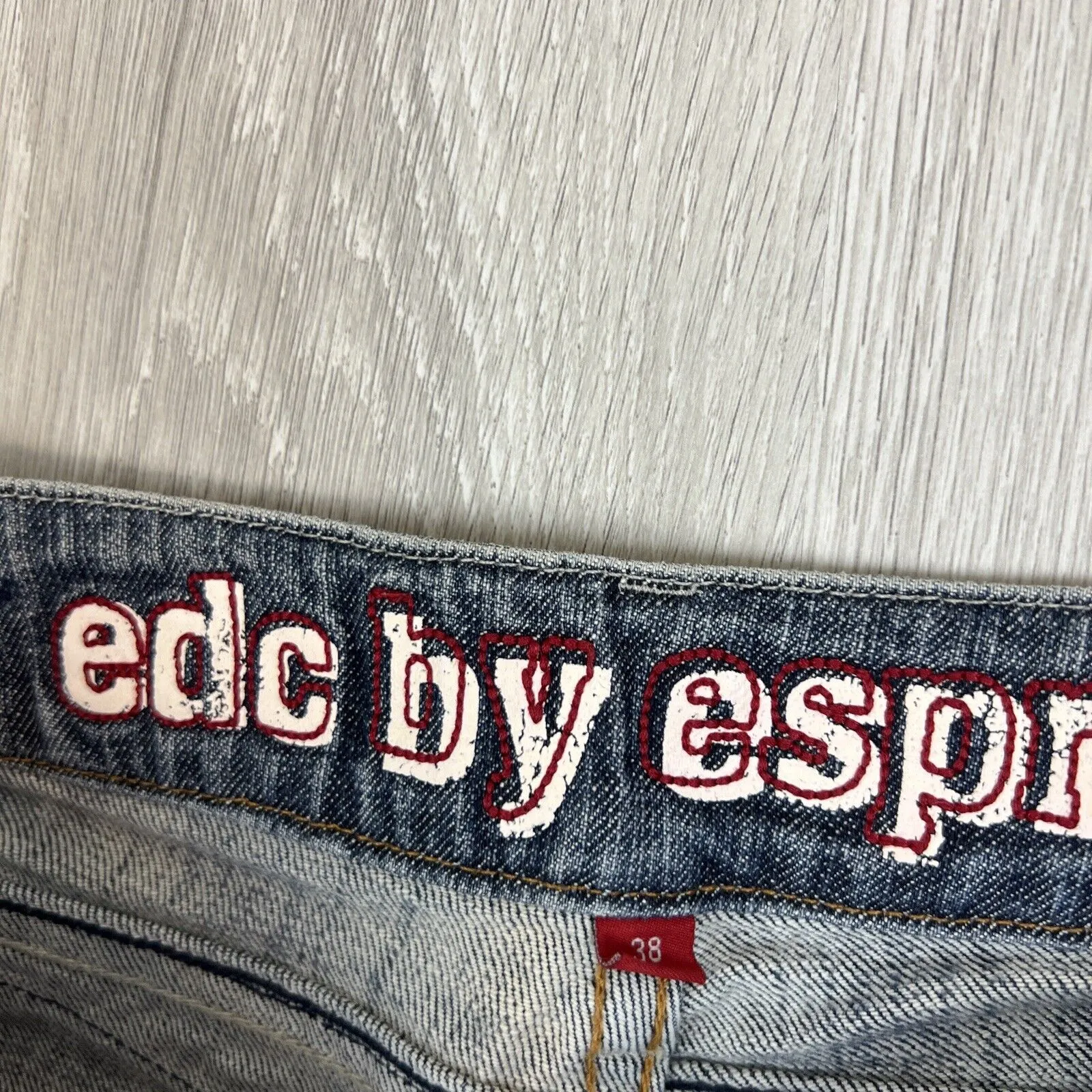 EDC By Esprit Womens Vintage Low Rise Gentle Flair Denim Jeans Size 38