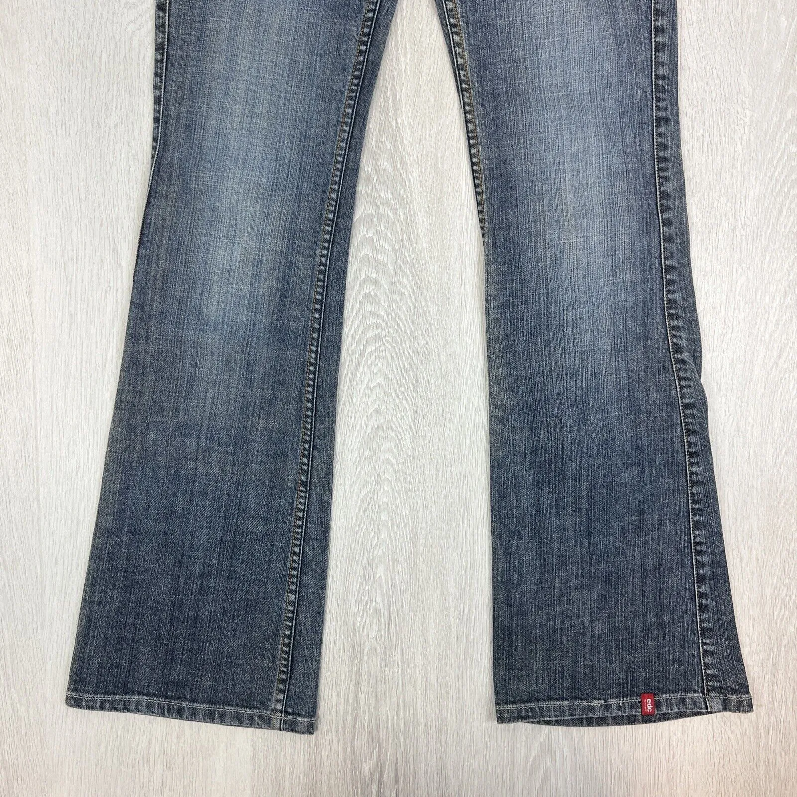 EDC By Esprit Womens Vintage Low Rise Gentle Flair Denim Jeans Size 38