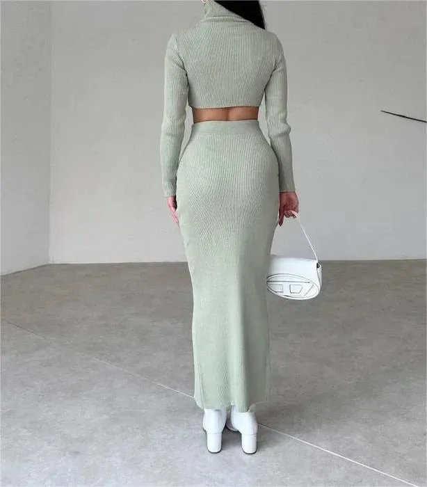 Ember® | Chic turtleneck and skirt set for women