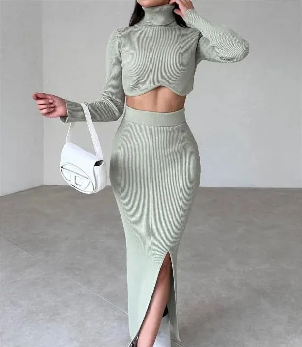 Ember® | Chic turtleneck and skirt set for women