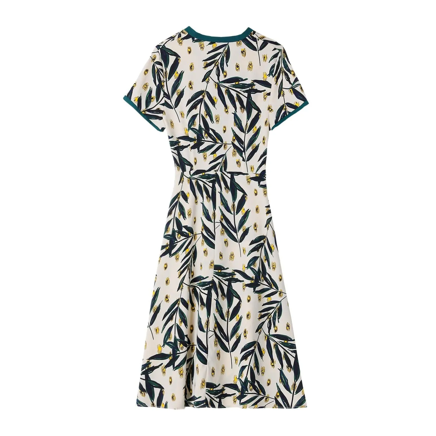 Exquisite Chiffon Dress featuring Contrast Trim