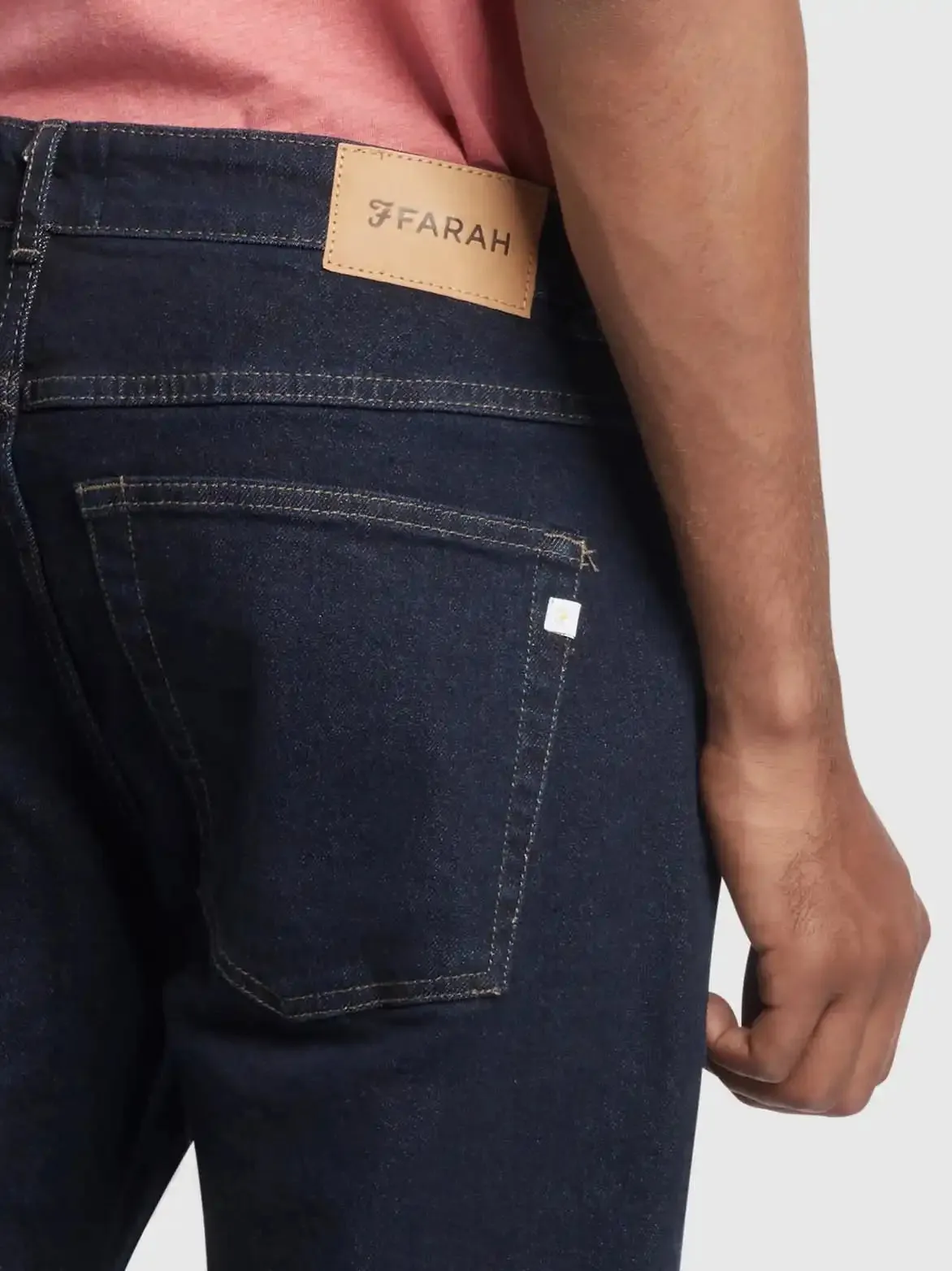 Farah Men's Jeans Elm Slim Fit Rinse Wash Dark Blue