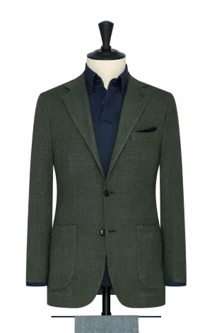 Ferla Juniper Green Wool & Silk Blend Giro Inglese