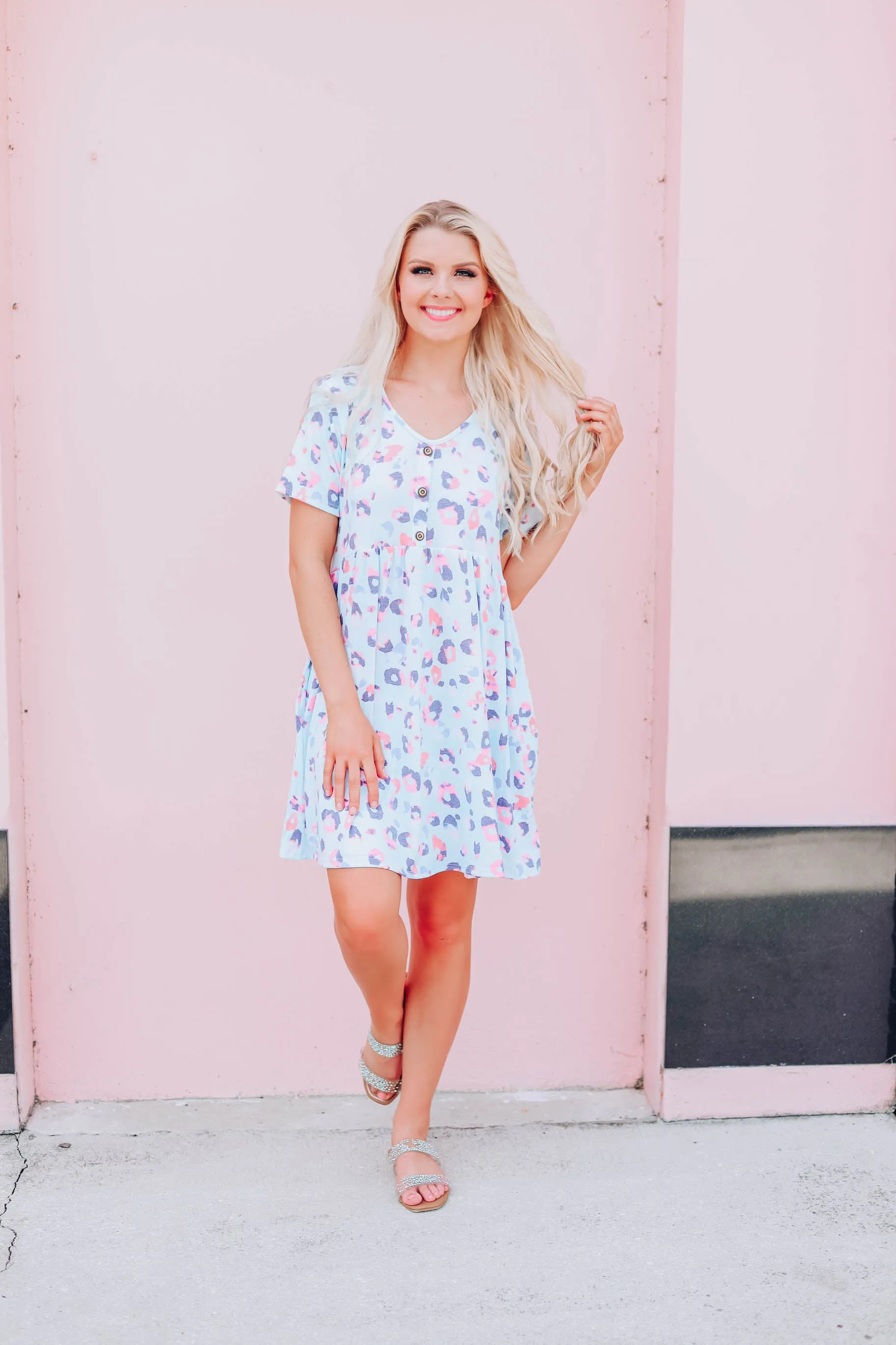 Flaunt It Baby Doll Dress - Blue
