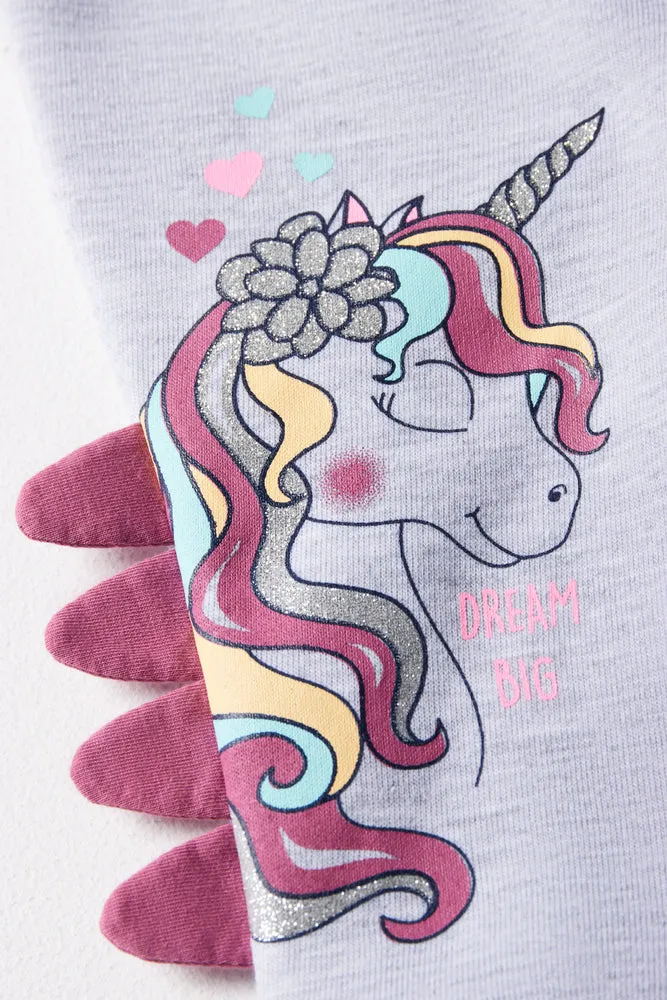 Fleece Unicorn Trackpants Grey