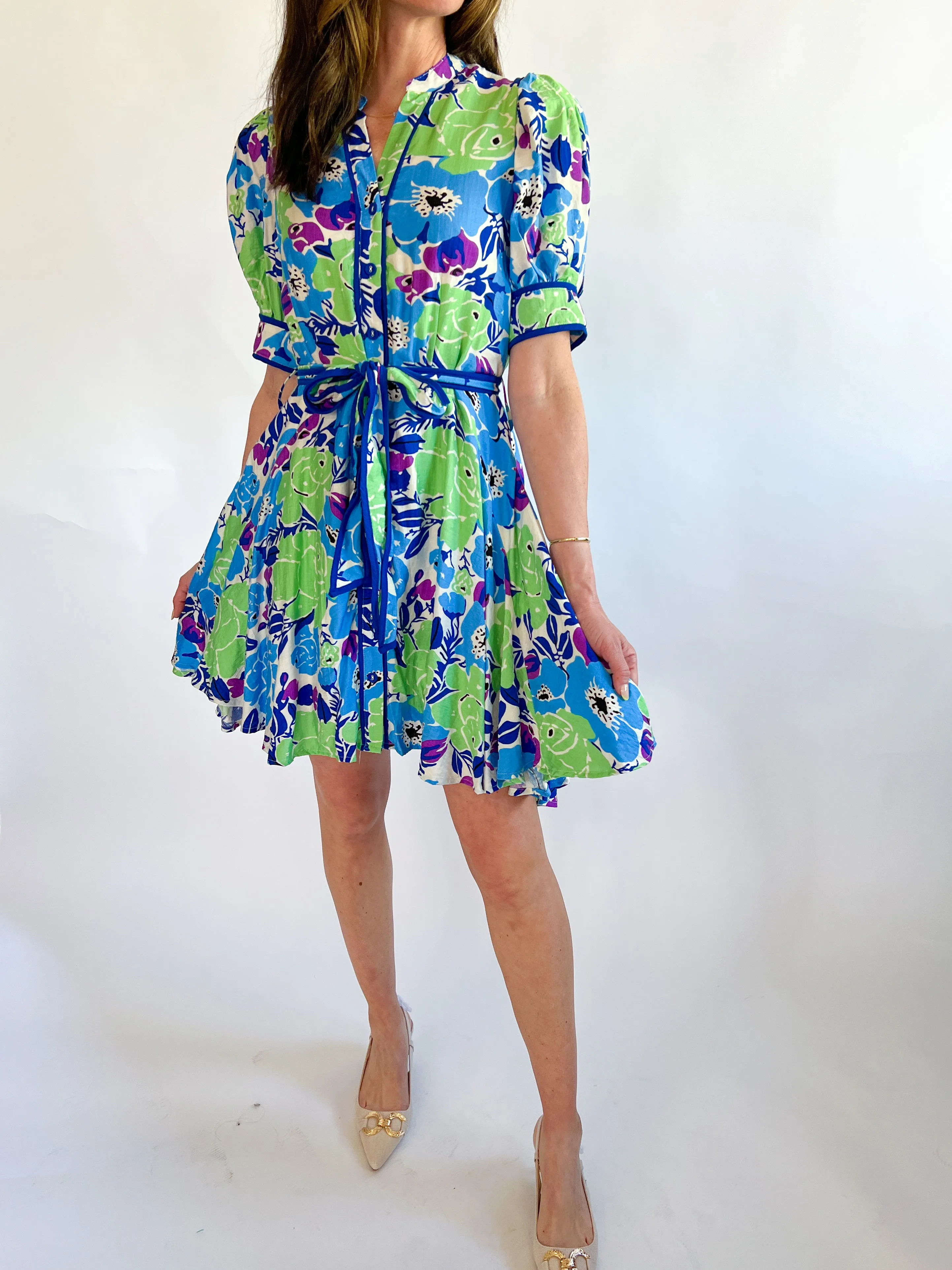Floral Tie Waist Dress