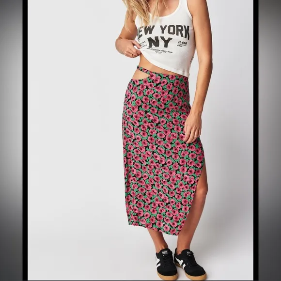 For Love &amp; Lemons x Free People Barolo Midi Skirt | Size Large